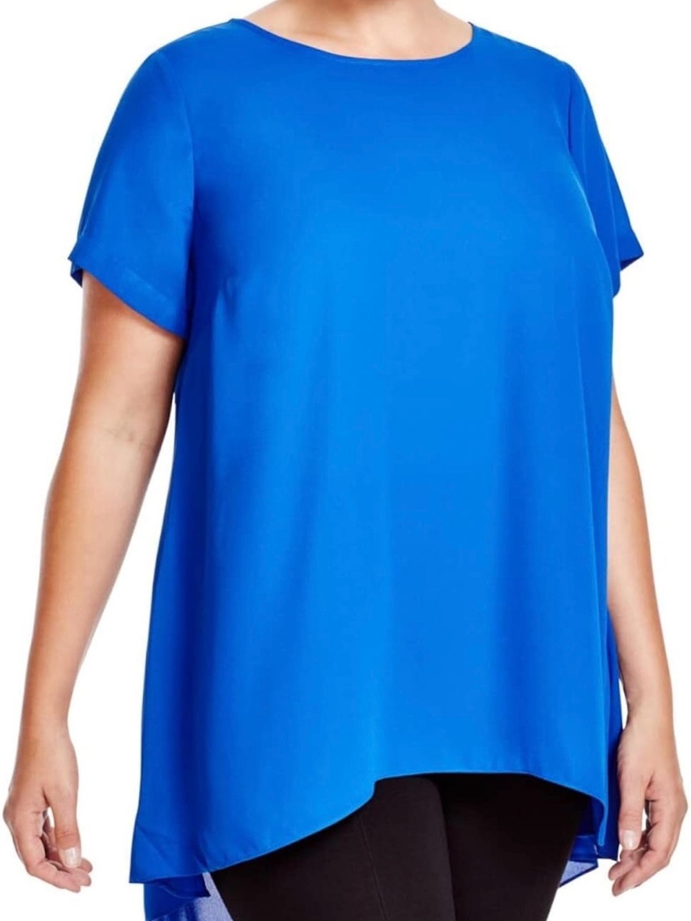 Vince Camuto Women's Plus Size Elbow Sleeve High Low Hem Blouse